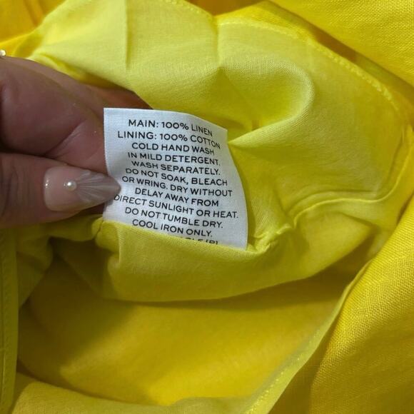 NWT RUMER Delphine Linen Maxi Skirt In Yellow Size XS - Picture 5 of 7
